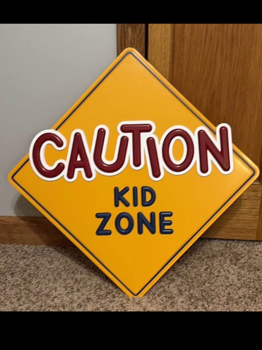 Home Interiors Kids Caution Kid Zone vintage sign